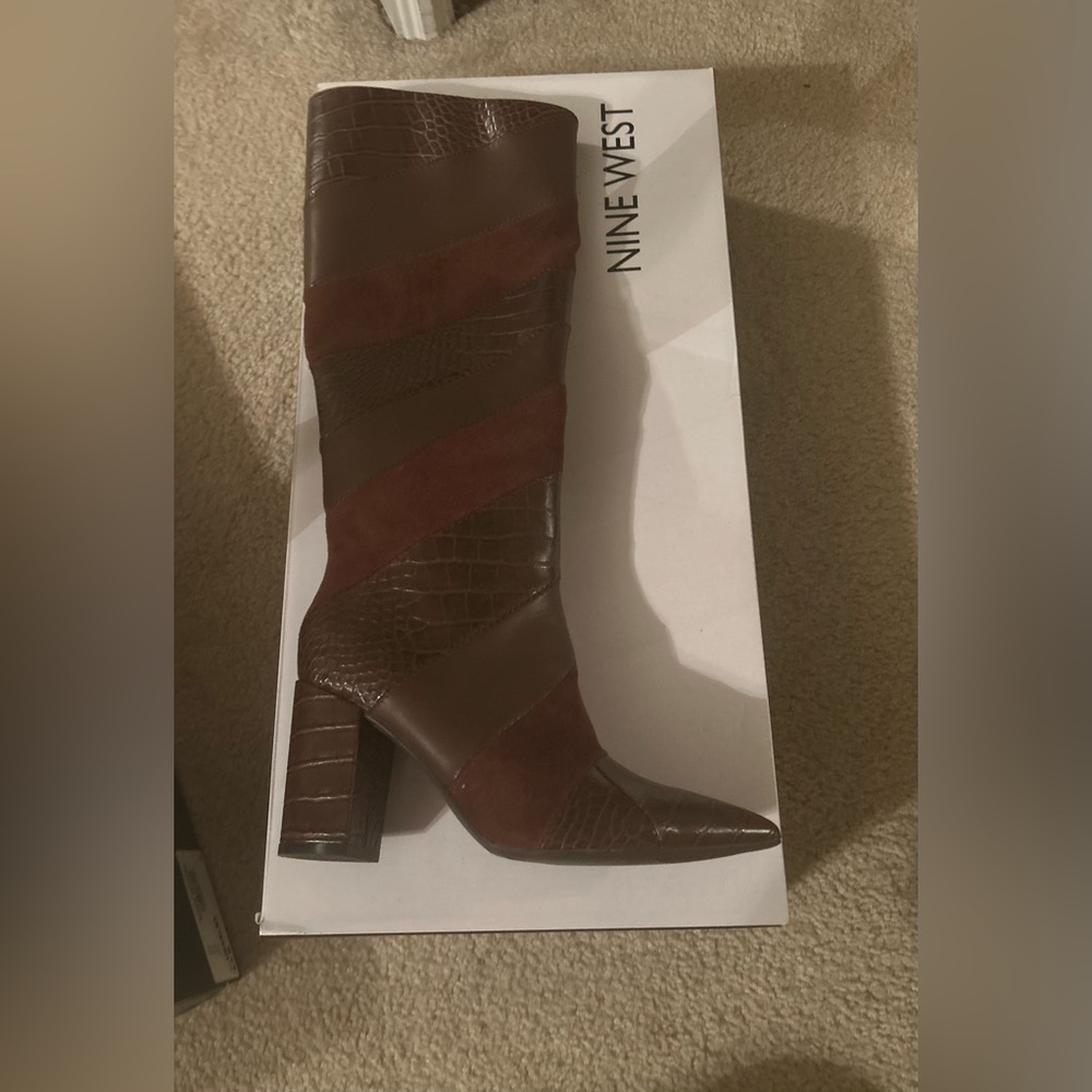 Nine West Brown and Red Heeled Boots